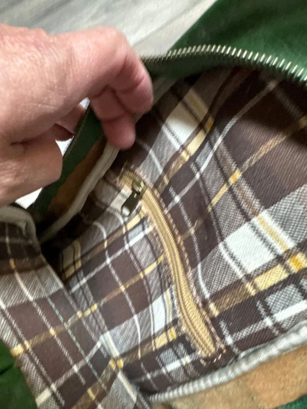Florence Moon Green Leather Backpack Purse With Plaid Lining & Multiple Compartm